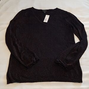 Worthington women's size Medium copper metallic sweater, New